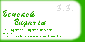 benedek bugarin business card